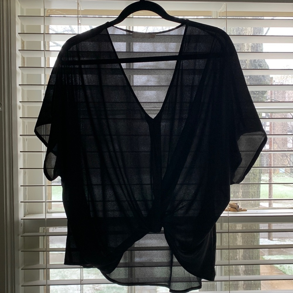 Lush sheer top with knot front detail